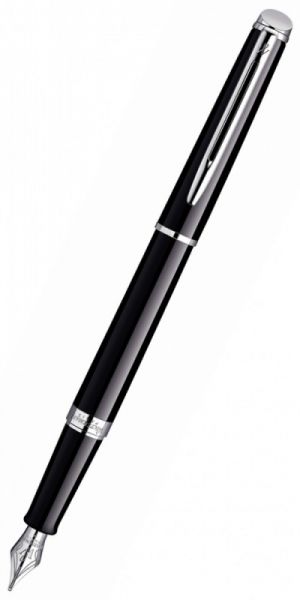 Ручка перьевая WATERMAN Hemisphere (S0920510) Mars Black CT (F) чернила: синий нержавеющая сталь перо нержавеющая сталь хром