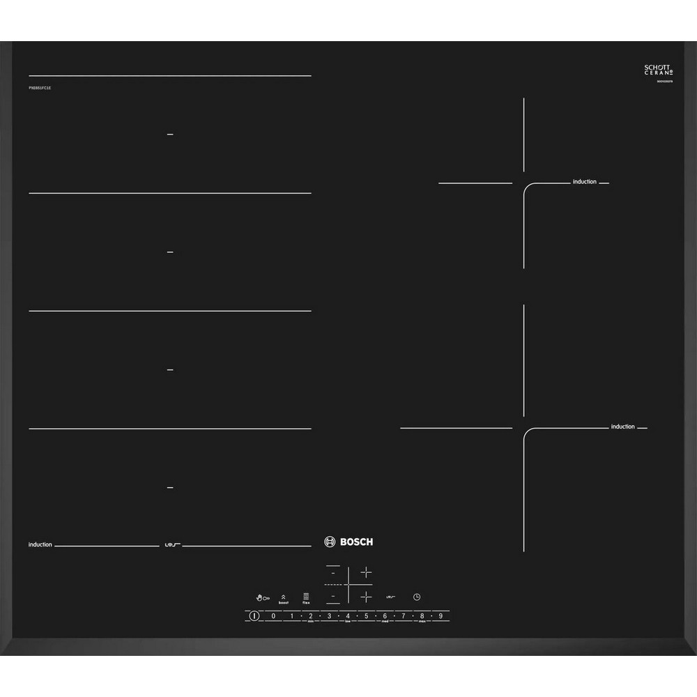 Варочная поверхность Bosch PXE651FC1E индукционная черный